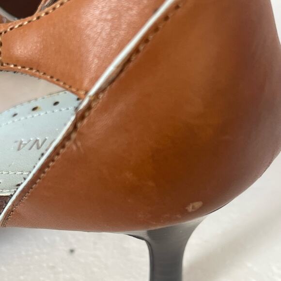 Merona Brown T-Strap Heeled Sandals - Size 9 - Picture 6 of 7